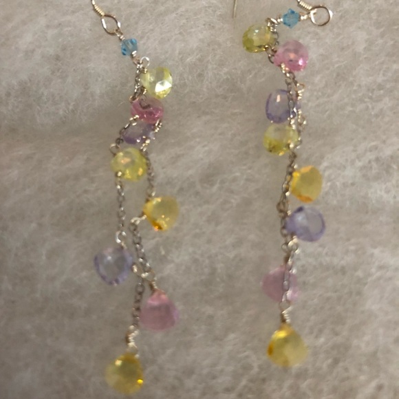 Amethyst, citrine, pink tourmaline,peridot earring - Picture 8 of 8